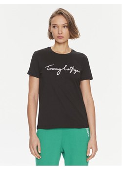 Tommy Hilfiger T-Shirt Signature WW0WW41674 Czarny Regular Fit ze sklepu MODIVO w kategorii Bluzki damskie - zdjęcie 182686914