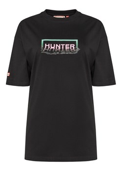 Hunter T-Shirt Abele UNISEX HARU0007251 Czarny Regular Fit ze sklepu MODIVO w kategorii Bluzki damskie - zdjęcie 182687013