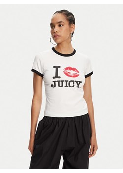 Juicy Couture T-Shirt I Kiss JCWCT125318 Biały Slim Fit ze sklepu MODIVO w kategorii Bluzki damskie - zdjęcie 182687291