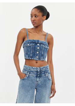 Karl Lagerfeld Jeans Top 241J1600 Niebieski Slim Fit ze sklepu MODIVO w kategorii Bluzki damskie - zdjęcie 182687604