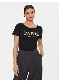 Morgan T-Shirt 241-DALILA Czarny Regular Fit ze sklepu MODIVO w kategorii Bluzki damskie - zdjęcie 182687624