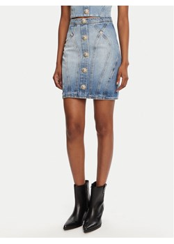 Balmain Spódnica jeansowa DF1LBA22DE53 Niebieski Slim Fit ze sklepu MODIVO w kategorii Spódnice - zdjęcie 182687780