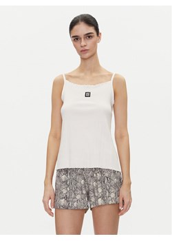 HUGO Top Rib_Vest 50540056 Écru Regular Fit ze sklepu MODIVO w kategorii Bluzki damskie - zdjęcie 182688342
