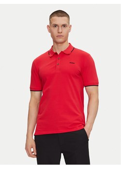 HUGO Polo Dinoso222 50467344 Czerwony Slim Fit ze sklepu MODIVO w kategorii T-shirty męskie - zdjęcie 182689294