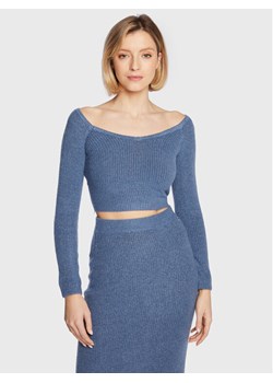 Guess Sweter W3RR09 Z2QA0 Niebieski Slim Fit ze sklepu MODIVO w kategorii Swetry damskie - zdjęcie 182689522