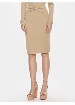 Guess Spódnica mini W4RD81 KAQL2 Beżowy Bodycon Fit ze sklepu MODIVO w kategorii Spódnice - zdjęcie 182689614