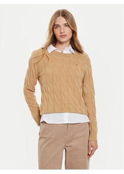 Tommy Hilfiger Sweter WW0WW43586 Beżowy Regular Fit - id: 0000304082740 - marki Tommy Hilfiger - 182689861 Tommy Hilfiger Sweter WW0WW43586 Beżowy Regular Fit ze sklepu MODIVO w kategorii Swetry damskie - zdjęcie 182689861