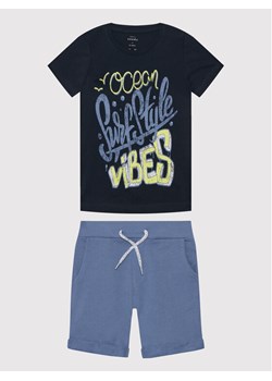 NAME IT Komplet t-shirt i szorty sportowe 13200344 Granatowy Regular Fit ze sklepu MODIVO w kategorii Komplety dziewczęce - zdjęcie 182689892