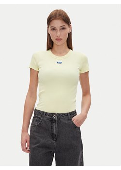 HUGO T-Shirt Easy Tee_B 50523924 Żółty Slim Fit ze sklepu MODIVO w kategorii Bluzki damskie - zdjęcie 182690064