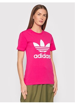 adidas T-Shirt adicolor Classics Trefoil HG3785 Różowy Regular Fit ze sklepu MODIVO w kategorii Bluzki damskie - zdjęcie 182690244