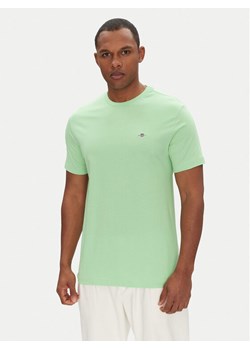 Gant T-Shirt Shield 2003184 Zielony Regular Fit ze sklepu MODIVO w kategorii T-shirty męskie - zdjęcie 182690664