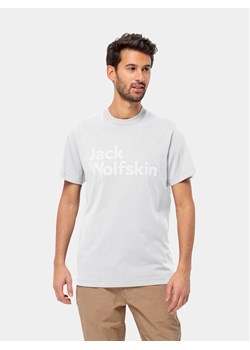 Jack Wolfskin T-Shirt Essential Logo T 1809591 Biały Regular Fit ze sklepu MODIVO w kategorii T-shirty męskie - zdjęcie 182690771