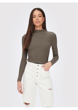 ONLY Bluzka Emma 15180040 Brązowy Slim Fit ze sklepu MODIVO w kategorii Bluzki damskie - zdjęcie 182691183