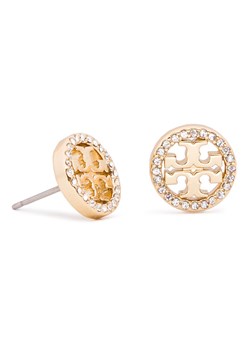 Tory Burch Kolczyki Crystal Logo Circle Stud Earring 53422 Złoty ze sklepu MODIVO w kategorii Kolczyki - zdjęcie 182691871