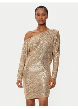 Marciano Guess Sukienka koktajlowa 5RGK69 6166A Złoty Bodycon Fit ze sklepu MODIVO w kategorii Sukienki - zdjęcie 182692771