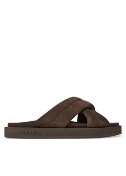 Inuikii Klapki Suede Crossed 50102-500 Brązowy ze sklepu MODIVO w kategorii Klapki męskie - zdjęcie 182693103