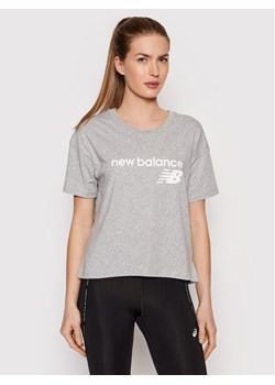 New Balance T-Shirt Stacked WT03805 Szary Relaxed Fit ze sklepu MODIVO w kategorii Bluzki damskie - zdjęcie 182693241