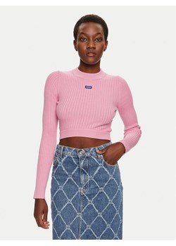 Hugo Sweter Scoovy_B 50518280 Różowy Slim Fit ze sklepu MODIVO w kategorii Swetry damskie - zdjęcie 182693303