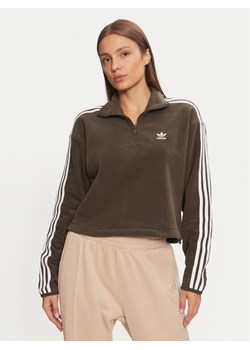 adidas Polar Polar Fleece 1/2 Zip IW3164 Zielony Loose Fit ze sklepu MODIVO w kategorii Bluzy damskie - zdjęcie 182693362