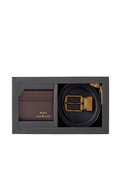 Polo Ralph Lauren Zestaw etui na karty i pasek 405880721002 Brązowy ze sklepu MODIVO w kategorii Paski męskie - zdjęcie 182693563