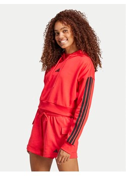 adidas Bluza Essentials 3-Stripes IS6997 Czerwony Regular Fit ze sklepu MODIVO w kategorii Bluzy damskie - zdjęcie 182693863