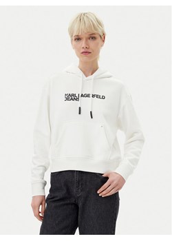 Karl Lagerfeld Jeans Bluza A2W20053 Biały Regular Fit ze sklepu MODIVO w kategorii Bluzy damskie - zdjęcie 182693923