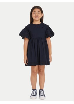 Tommy Hilfiger Sukienka codzienna Anglaise KG0KG08029 Granatowy Regular Fit ze sklepu MODIVO w kategorii Sukienki dziewczęce - zdjęcie 182694292