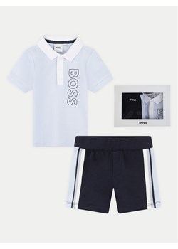 Boss Komplet polo i spodenki J50785 Niebieski Regular Fit ze sklepu MODIVO w kategorii Komplety niemowlęce - zdjęcie 182694433