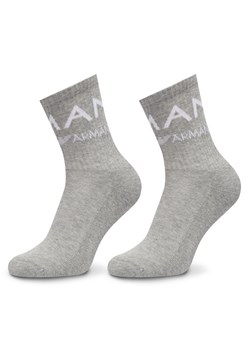 Emporio Armani Underwear Zestaw 2 par wysokich skarpet damskich 292303 4F227 00948 Szary ze sklepu MODIVO w kategorii Skarpetki damskie - zdjęcie 182694680