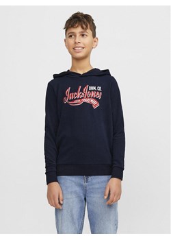 Jack&Jones Junior Bluza Logo 12257309 Granatowy Standard Fit ze sklepu MODIVO w kategorii Bluzy chłopięce - zdjęcie 182694901