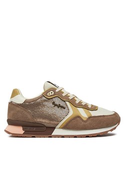 Pepe Jeans Sneakersy Brit Sequins W PLS40009 Beżowy ze sklepu MODIVO w kategorii Buty sportowe damskie - zdjęcie 182695253