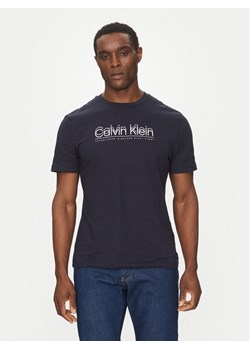 Calvin Klein T-Shirt Double Logo K10K114149 Granatowy Regular Fit ze sklepu MODIVO w kategorii T-shirty męskie - zdjęcie 182695282