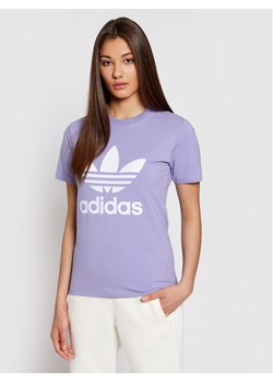 adidas T-Shirt adicolor Classics Trefoil GN2905 Fioletowy Regular Fit ze sklepu MODIVO w kategorii Bluzki damskie - zdjęcie 182695642