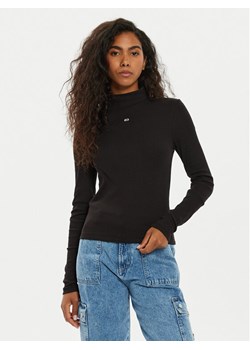 Tommy Jeans Bluzka Tjw Essential Mock Neck DW0DW19830 Czarny Slim Fit ze sklepu MODIVO w kategorii Bluzki damskie - zdjęcie 182696310