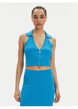 Patrizia Pepe Top 2K0257/K182-CA04 Niebieski Slim Fit ze sklepu MODIVO w kategorii Bluzki damskie - zdjęcie 182696913