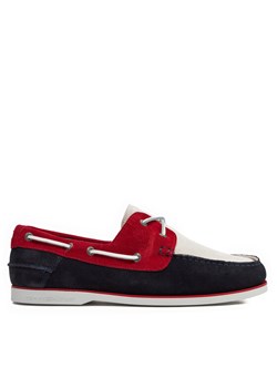Tommy Hilfiger Mokasyny Th Boat Shoe Core Rwb Suede FM0FM04630 Granatowy ze sklepu MODIVO w kategorii Mokasyny męskie - zdjęcie 182696984