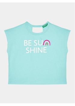 United Colors Of Benetton T-Shirt 3096C10BW Niebieski Regular Fit ze sklepu MODIVO w kategorii Bluzki dziewczęce - zdjęcie 182697620