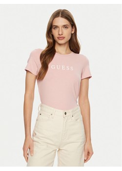 Guess T-Shirt O5RI01 KBBU1 Różowy Slim Fit ze sklepu MODIVO w kategorii Bluzki damskie - zdjęcie 182697714