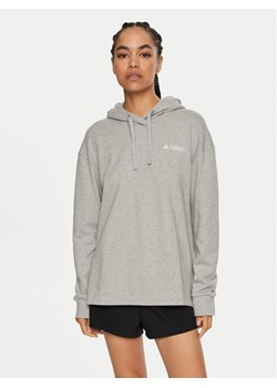 adidas Bluza Terrex Logo IB6567 Szary Regular Fit ze sklepu MODIVO w kategorii Bluzy damskie - zdjęcie 182697733
