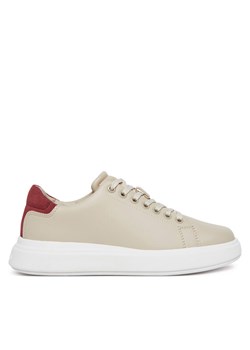 Calvin Klein Sneakersy Cupsole Lace Up - Suede Bt HW0HW02404 Beżowy ze sklepu MODIVO w kategorii Buty sportowe damskie - zdjęcie 182697762