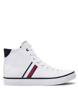 Tommy Hilfiger Sneakersy Th Hi Vulc Stripes Mesh FM0FM04948 Biały ze sklepu MODIVO w kategorii Trampki męskie - zdjęcie 182698172