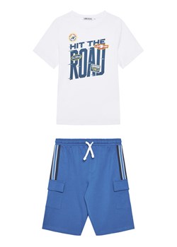 Original Marines Komplet t-shirt i spodenki DFP4218YM Biały Regular Fit ze sklepu MODIVO w kategorii Komplety chłopięce - zdjęcie 182698333