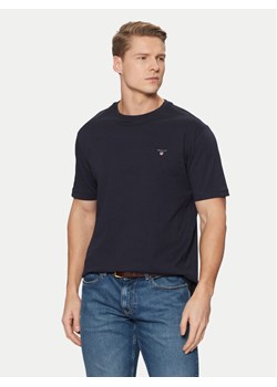 Gant T-Shirt Original Shield 2003295 Granatowy Regular Fit ze sklepu MODIVO w kategorii T-shirty męskie - zdjęcie 182698714