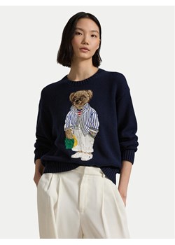 Polo Ralph Lauren Sweter 211959288001 Granatowy Relaxed Fit ze sklepu MODIVO w kategorii Swetry damskie - zdjęcie 182698744