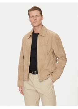BOSS Kurtka skórzana H-Malbano5 50528014 Beżowy Regular Fit ze sklepu MODIVO w kategorii Kurtki męskie - zdjęcie 182698783