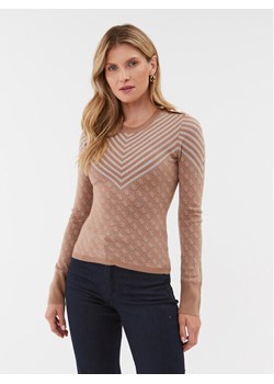 Guess Sweter W3BR26 Z3AE0 Beżowy Slim Fit ze sklepu MODIVO w kategorii Swetry damskie - zdjęcie 182698793
