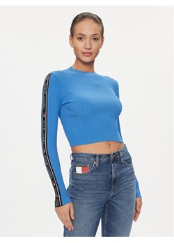Tommy Jeans Sweter DW0DW17247 Niebieski Slim Fit ze sklepu MODIVO w kategorii Swetry damskie - zdjęcie 182698794