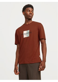 Jack&Jones T-Shirt Fredeiksberg 12262492 Brązowy Regular Fit ze sklepu MODIVO w kategorii T-shirty męskie - zdjęcie 182699034
