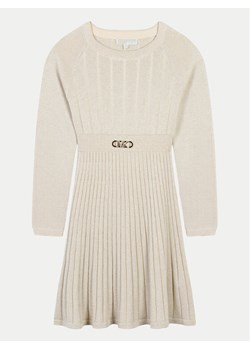 MICHAEL KORS KIDS Sukienka dzianinowa R30169 M Beżowy Regular Fit ze sklepu MODIVO w kategorii Sukienki dziewczęce - zdjęcie 182699692