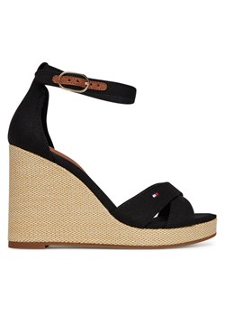 Tommy Hilfiger Sandały Flag High Wedge Espad Crisscross FW0FW08661 Czarny ze sklepu MODIVO w kategorii Espadryle damskie - zdjęcie 182700574